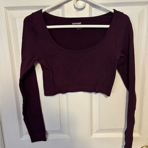 Garage Women's Deep Purple Ribbed Crop Top